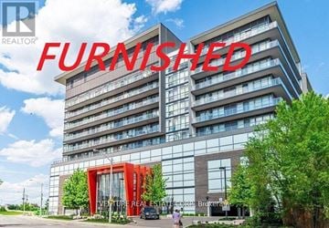 Toronto (Downsview-Roding-Cfb) condo for rent - A modern building with the word "FURNISHED" in red letters.