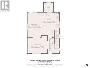 St. Thomas apartment for rent - A floor plan for a home with a total living area of 1669 sq. ft.