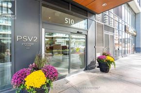 Mississauga (City Centre) condo for rent - The front of a building with the number 510 and the name PSV2 on it.