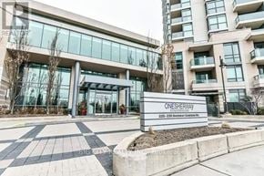 Toronto (Islington-City Centre West) condo for rent - The image shows the entrance to a building named Onesherway with a sign in front.