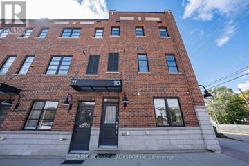 Burlington (Lasalle) townhouse for rent - A red brick building with the number 10 on it.