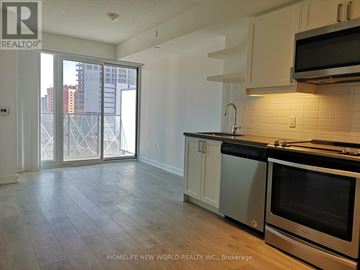 Toronto (Church-Yonge Corridor) condo for rent - A kitchen with a stainless steel oven and microwave.