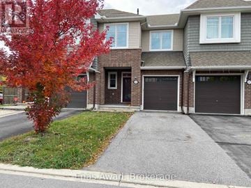 Ottawa townhouse for rent - A red tree in front of a grey house.