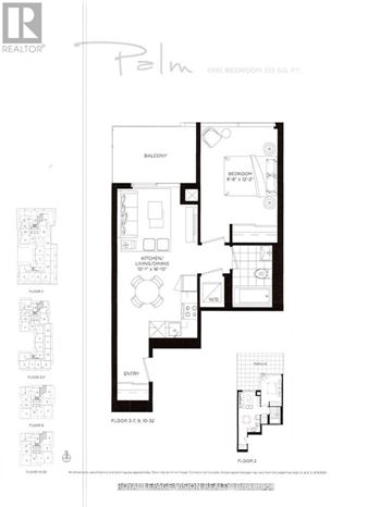 Toronto (Banbury-Don Mills) condo for rent - A black and white floor plan for a Palm apartment.