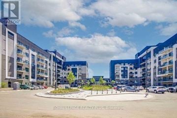 Oakville (Go Glenorchy) condo for rent - A brokerage office for Royal LePage Realty Plus is shown in front of apartment buildings.