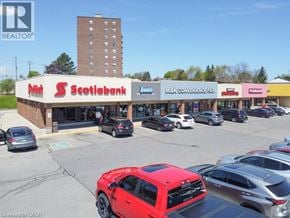 Kitchener townhouse for rent - A red truck is parked in front of a Scotiabank branch.