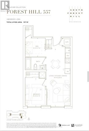 Toronto (Forest Hill South) condo for rent - A floor plan for a property called Forest Hill 557.