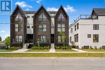 Niagara Falls (Oldfield) condo for rent - A row of modern houses with a clear blue sky above them.
