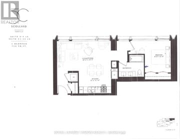 Toronto (Annex) condo for rent - A floor plan of a residential interior by REALIZOR SCOLLARD.
