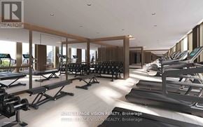 Toronto (Annex) condo for rent - A gym with a variety of equipment including treadmills, weights, and exercise machines.