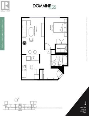 Ottawa condo for rent - A floor plan for a property at 135 Domain Road shows a layout with two bedrooms, two bathrooms, and a living area.
