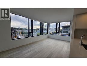 North Vancouver apartment for rent - A realtor's office with a view of the city.