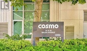 Toronto (Willowdale East) condo for rent - A sign for Cosmo at 31 & 35 Bales Avenue.