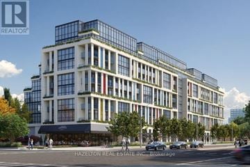 Toronto (Willowdale East) condo for rent - A modern multi-story building with balconies and a glass facade.