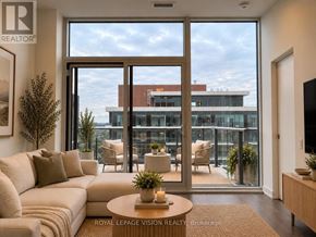 Toronto (Humber Heights) condo for rent - A living room with a couch, a table, and a television.