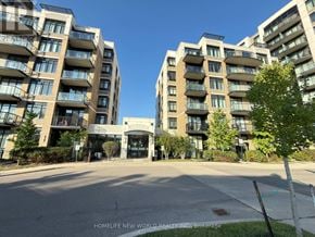 Markham (Unionville) condo for rent - A sunny day at a residential complex with multiple buildings and a clear blue sky.