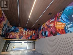 Ottawa apartment for rent - A mural on the ceiling of a room with EXTREMELY REALTY MATRIX, Brokerage written on the wall.