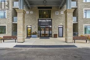 Milton (Wi Willmott) condo for rent - The front of a building with the name Bronte West on it.