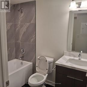 Toronto (Glenfield-Jane Heights) condo for rent - A bathroom with a toilet, sink, and shower.