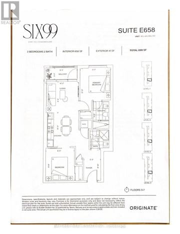 Toronto (Bayview Village) condo for rent - A floor plan for a suite in a building with the name SIX9.