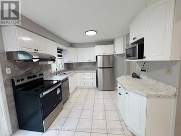 Markham (Milliken Mills West) apartment for rent - A kitchen with white cabinets and a black stove top oven.