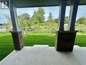 Brant (Brantford Twp) townhouse for rent - A gazebo with a roof and four pillars is shown.