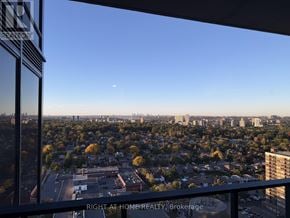 Toronto (Humber Heights) condo for rent - A view of a city from a high-rise building.