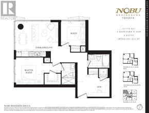 Toronto (Waterfront Communities) condo for rent - A floor plan for a residence by NOBU Residences.