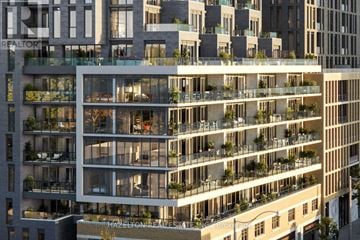 Toronto (Yonge-Eglinton) condo for rent - A modern multi-story building with balconies and plants.