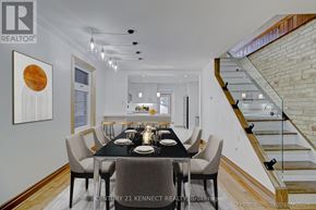 Toronto (East End-Danforth) apartment for rent - A dining room with a long table set for six people.