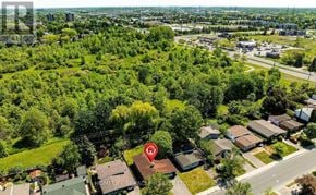 Ottawa apartment for rent - A bird's eye view of a residential area with a red pin marking a specific location.