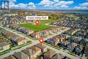 Bradford West Gwillimbury (Bradford) apartment for rent - An aerial view of a residential area with a park and two marked locations.