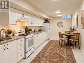 Vaughan (Vellore Village) apartment for rent - A kitchen with white cabinets and a rug on the floor.