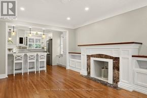 Burlington (Lasalle) apartment for rent - A well-lit, spacious kitchen and dining area with a fireplace.
