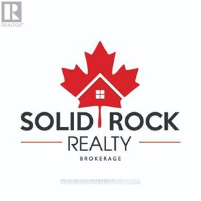 Ottawa condo for rent - A logo for Solid Rock Realty Brokerage featuring a red maple leaf and a house silhouette.