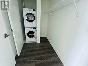 Mississauga (Port Credit) condo for rent - A laundry room with a washer and dryer in it.