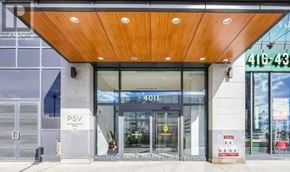 Mississauga (Creditview) condo for rent - The front of a building with a glass door and a sign that reads "4011".