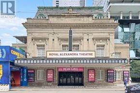 Toronto (Waterfront Communities) condo for rent - The Royal Alexandra Theatre is a large, ornate building with a sign on the front.