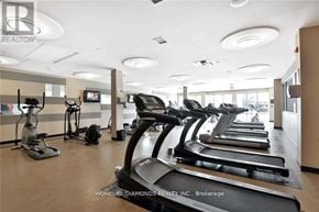 Mississauga (City Centre) condo for rent - A gym with treadmills and elliptical machines.