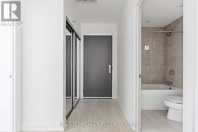 Toronto (Thorncliffe Park) condo for rent - A bathroom with a toilet, sink, and bathtub.
