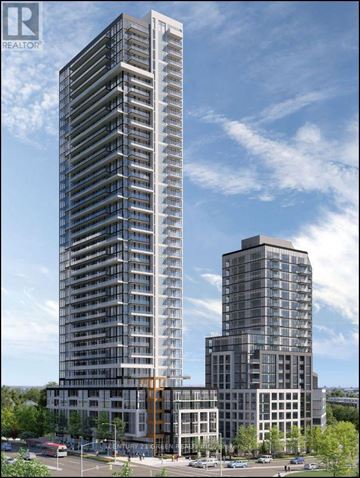 Brampton (Fletcher's Creek South) condo for rent - A tall building with many windows is the main focus of this image.