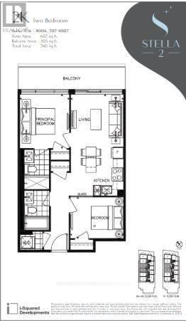 Brampton (Fletcher's Creek South) condo for rent - A floor plan for the STELLA 2 apartment complex.