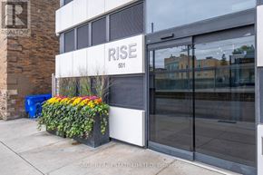 Toronto (Casa Loma) condo for rent - A building with a sign that says "RISE" on it.