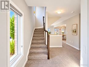 Niagara Falls (Cherrywood) townhouse for rent - A staircase in a house with a carpeted floor.