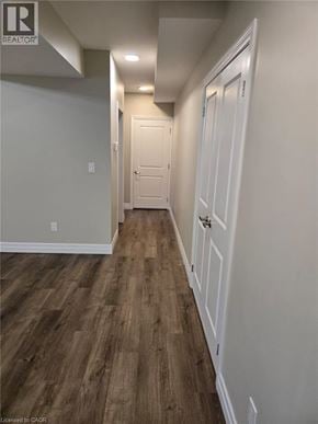 Cambridge apartment for rent - A hallway with wood flooring and white walls.
