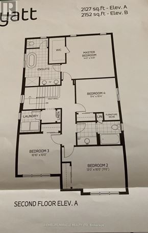 Thorold (Hurricane/Merrittville) apartment for rent - A floor plan for a two-story apartment with four bedrooms and two bathrooms.