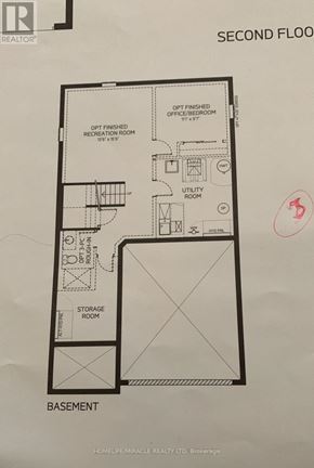 Thorold (Hurricane/Merrittville) apartment for rent - A floor plan for a second floor apartment with a basement.