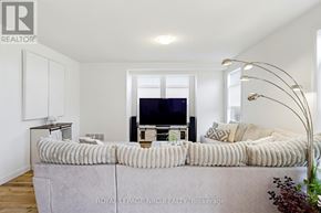 Fort Erie (Crystal Beach) apartment for rent - A living room with a grey couch and a television.