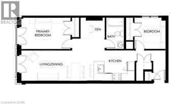 Hamilton apartment for rent - A black and white floor plan of a house with labeled rooms.