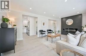 Brantford apartment for rent - A modern living room with a black and white color scheme.